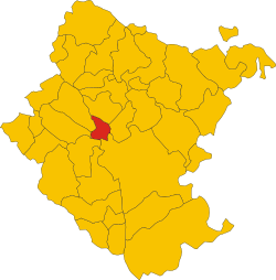 Map of comune of Castiglion Fibocchi (province of Arezzo, region Tuscany, Italy)